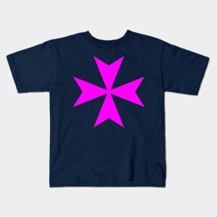 St. John's Cross / Maltese Cross (pink) Kids T-Shirt